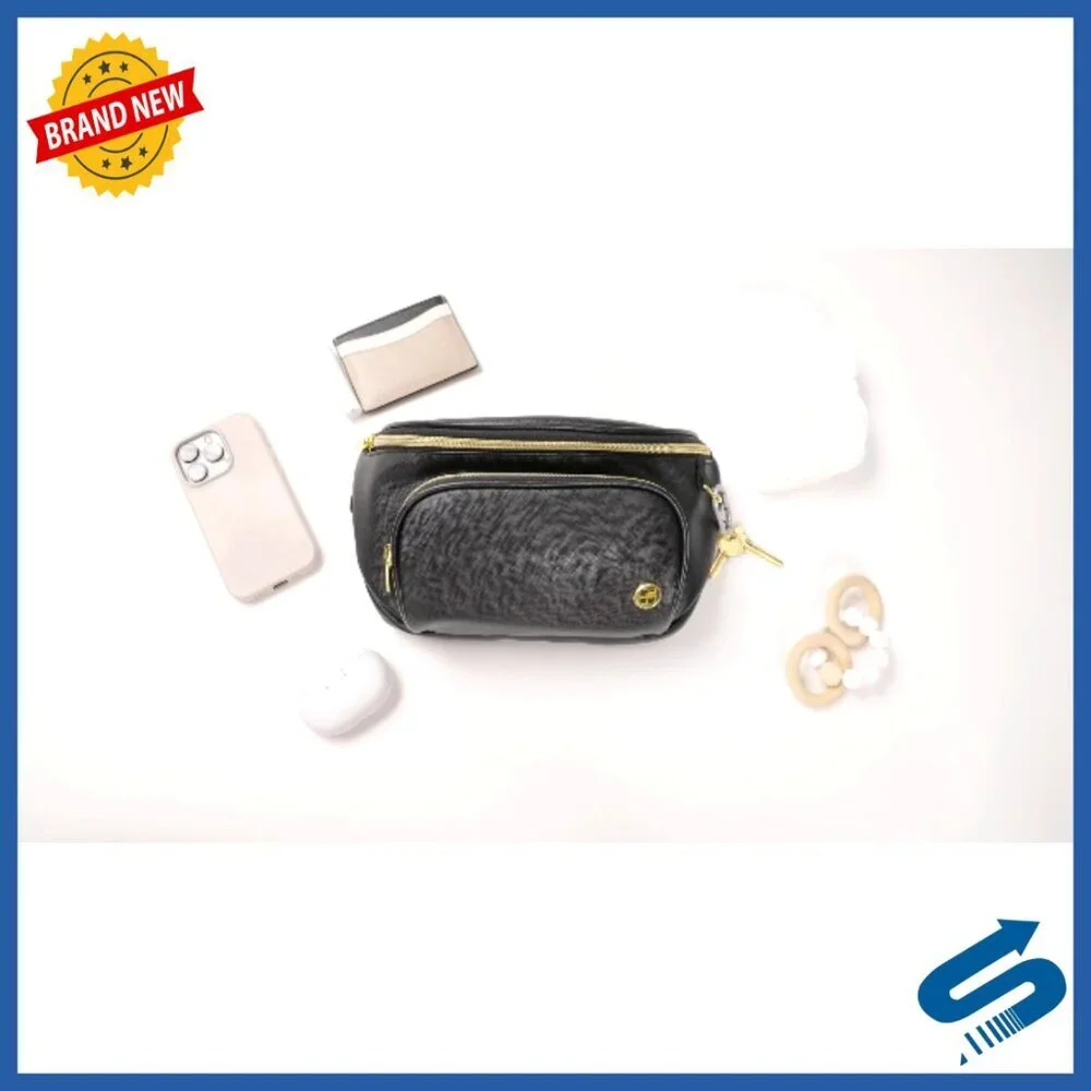 Diaper Waistpack Crossbody Bag with Changing Pad, Water-Resistant Nylon